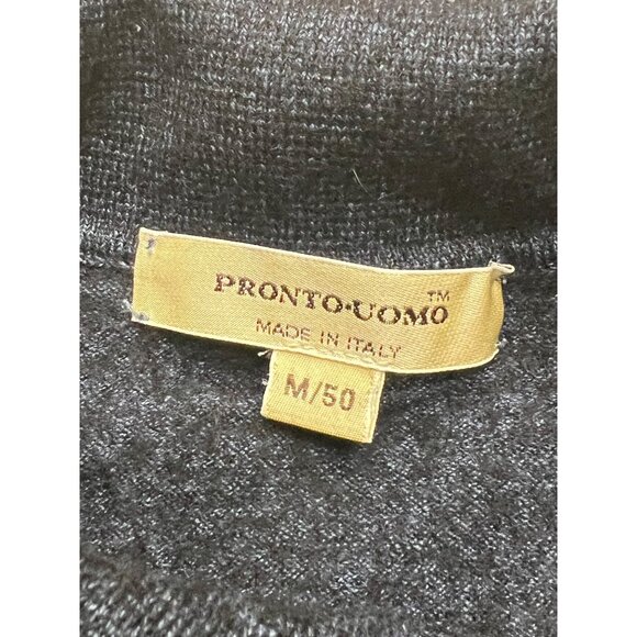 Pronto Uomo Made in Italy Navy Blue Merino Wool Men's Sweater Size Medium - Picture 4 of 10